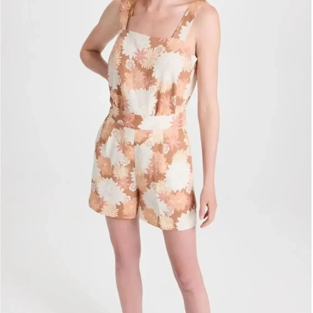 Faherty Sands Linen Shorts Floral Neutral  - Size M - Picture 4 of 5